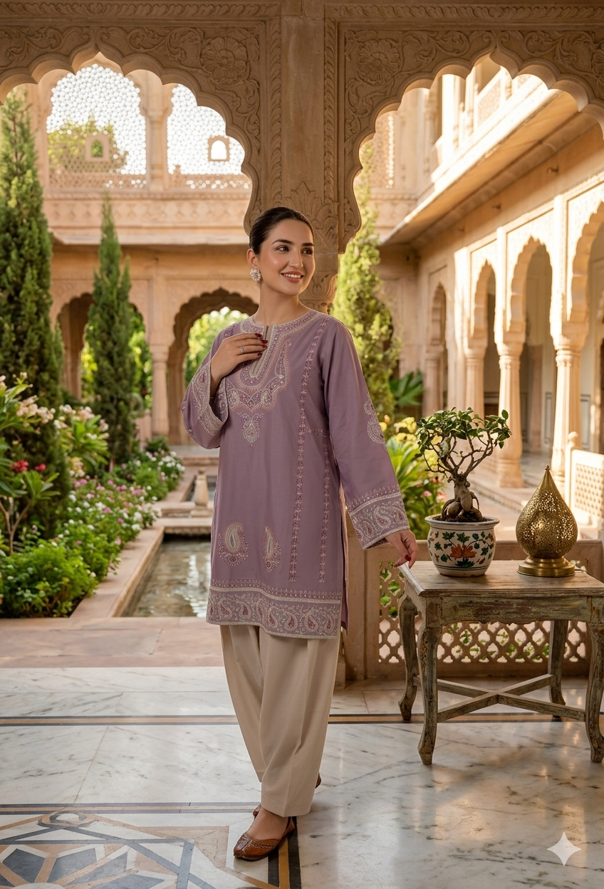 ✨ Mehrunisa Embroidered Farshi Suit
