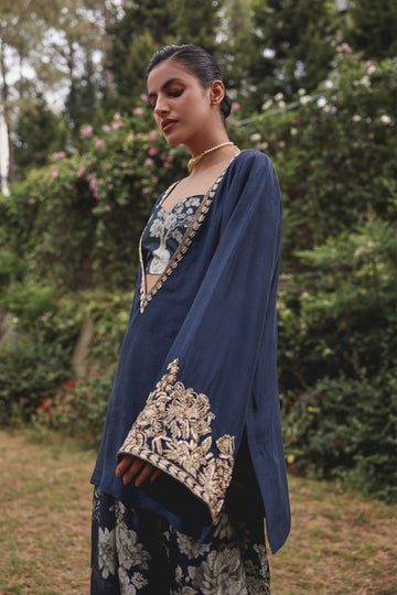 Navy blue floral Farsi
